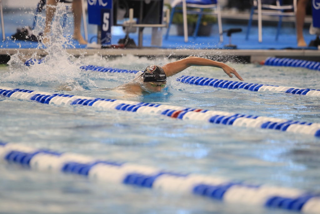 florida-state-GREENSBORO, NC - MARCH 26: Swimmers compete during the Prelims of the Division I Men’s Swimming & Diving Championships held at the Greensboro Aquatic Center on March 26, 2021 in Greensboro, North Carolina. (Photo by Carlos Morales/NCAA Photos via Getty Images)